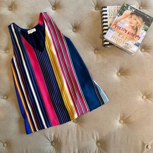 Multicolor striped tank